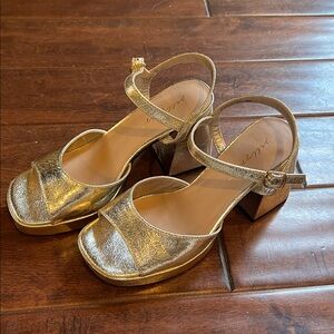 Jelly pop TM Golden Shiny Heels Sz 8M shoes